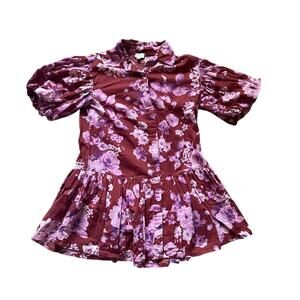 WKND WYFR Lavender Floral Frock Future Is So Bright Drop Waist Size XS Mini